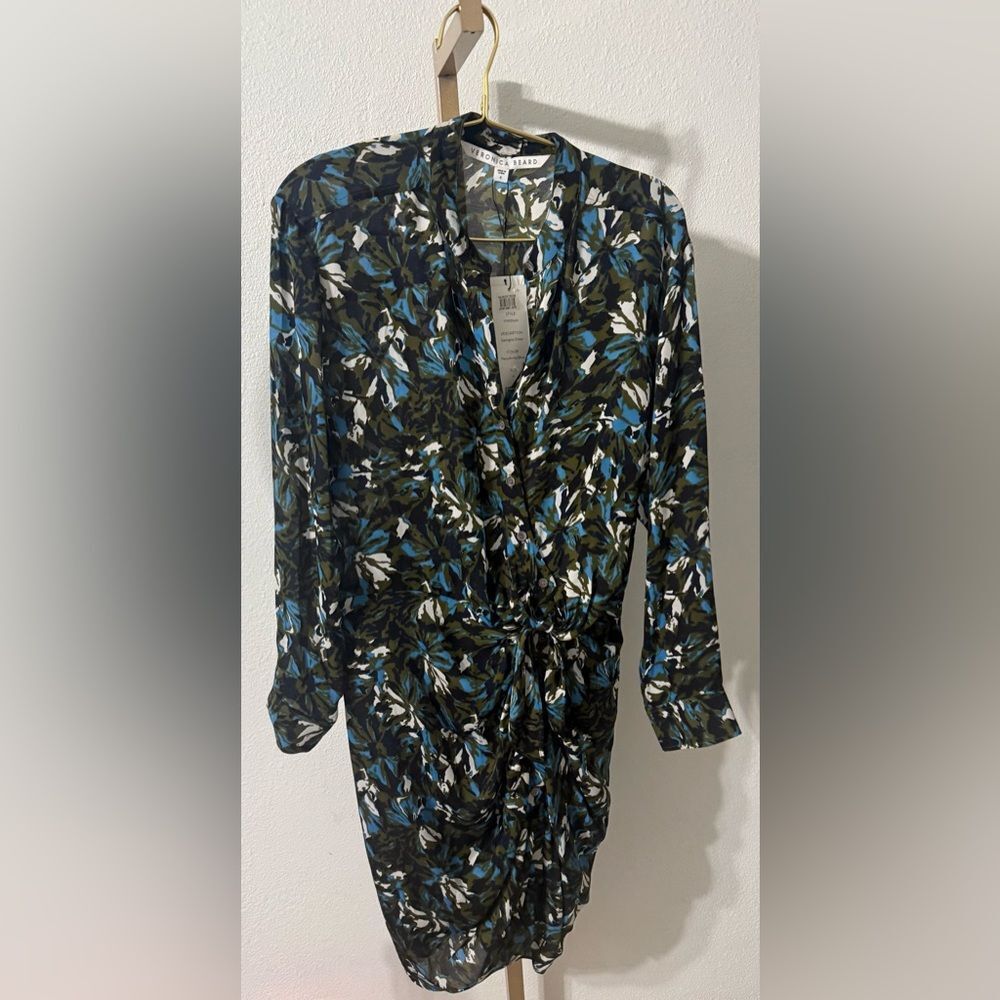 Veronica Beard -Georgina Silk Dress Navy Blue Floral Size 6 NWT